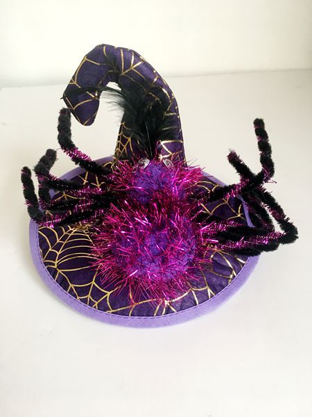 zwierzę domowe Halloween magiczne kostiumy pająk PumpkinHat-placki kot czarownica kapelusz czarodzieja na Halloween przebranie kapeluszy: zielony