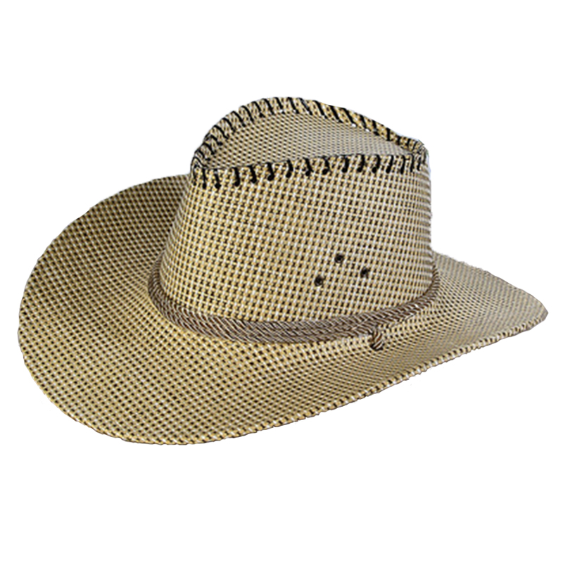 Unisex Summer Straw Camouflage Western Cowboy Hat Leisure Straw Hat UV Protection Outdoor Jazz Brimmed Hiking Sport: 1