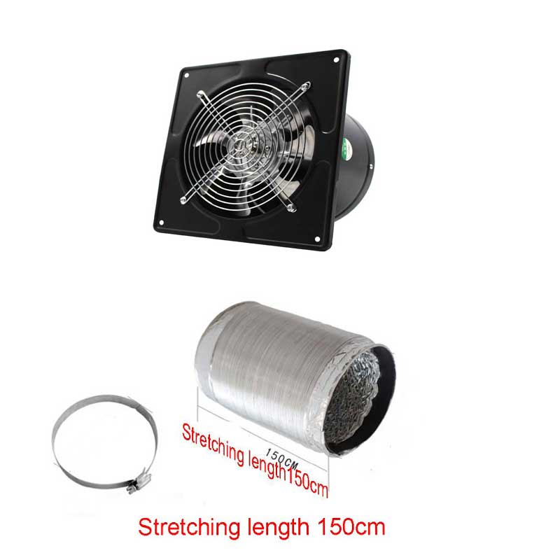 7.48inch Ventilator Extractor Wall Mounted 220V Exhaust Fan 45WLow Noise Home Bathroom Kitchen Garage Air Vent Ventilation: light green