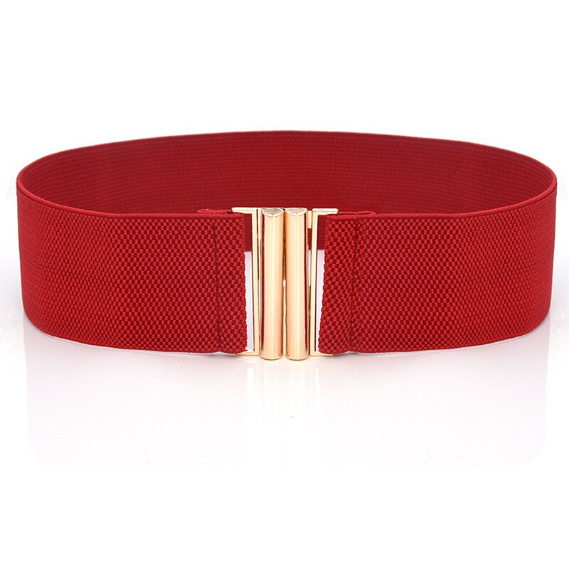 1pc Women's Belt Stretch Skinny Elastic Wide Corset Tie Wrap Waist Soft Vintage Femme Red Black Blue Dress Belt Accessories: Red
