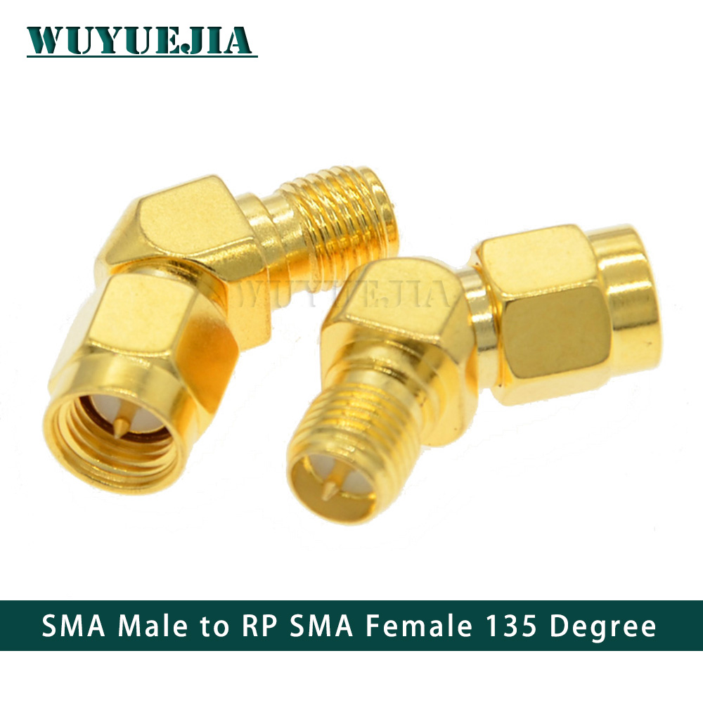 SMA To SMA Male Female Straight Connector 90 Degree Right Angle 135Degree Tee Type 3 Way Splitter RPSMA To RPSMA Male Adapter RF: Dark Grey