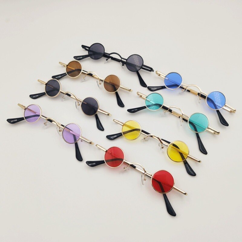 Retro Mini Zonnebril Ronde Mannen Metalen Frame Goud Zwart Rood Kleine Ronde Omlijst Zonnebril Voor Vrouwen Driver Bril