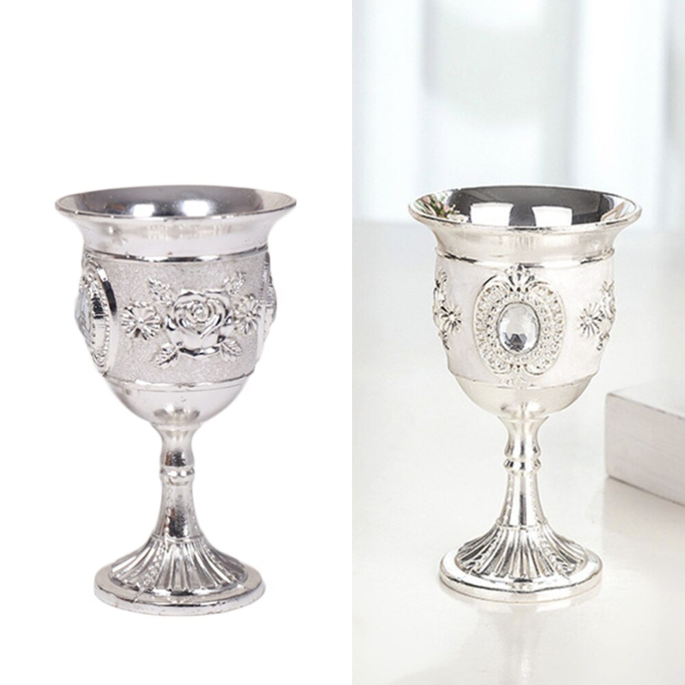 Pärla inlagd stil zink legering bägare vin bägare snidade sprit glas stam-cup stamceller för hem bar fest (slumpmässigt blommönster)