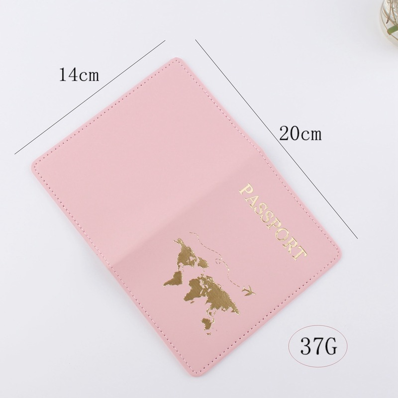 PU Leather World Map Travel Passport Cover Women Passport Holder Case for Men Travel Document Credit Card Case