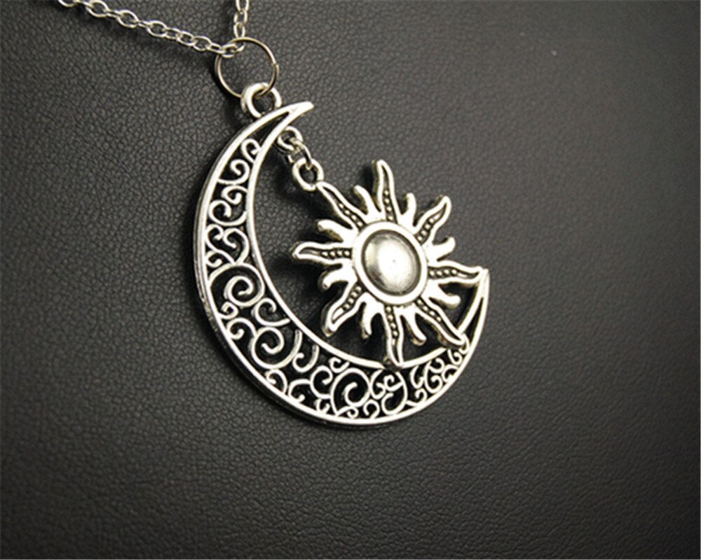 Collier en filigrane tibétain en argent, pendentif soleil et lune, bijoux faits à la main, 1 pièce