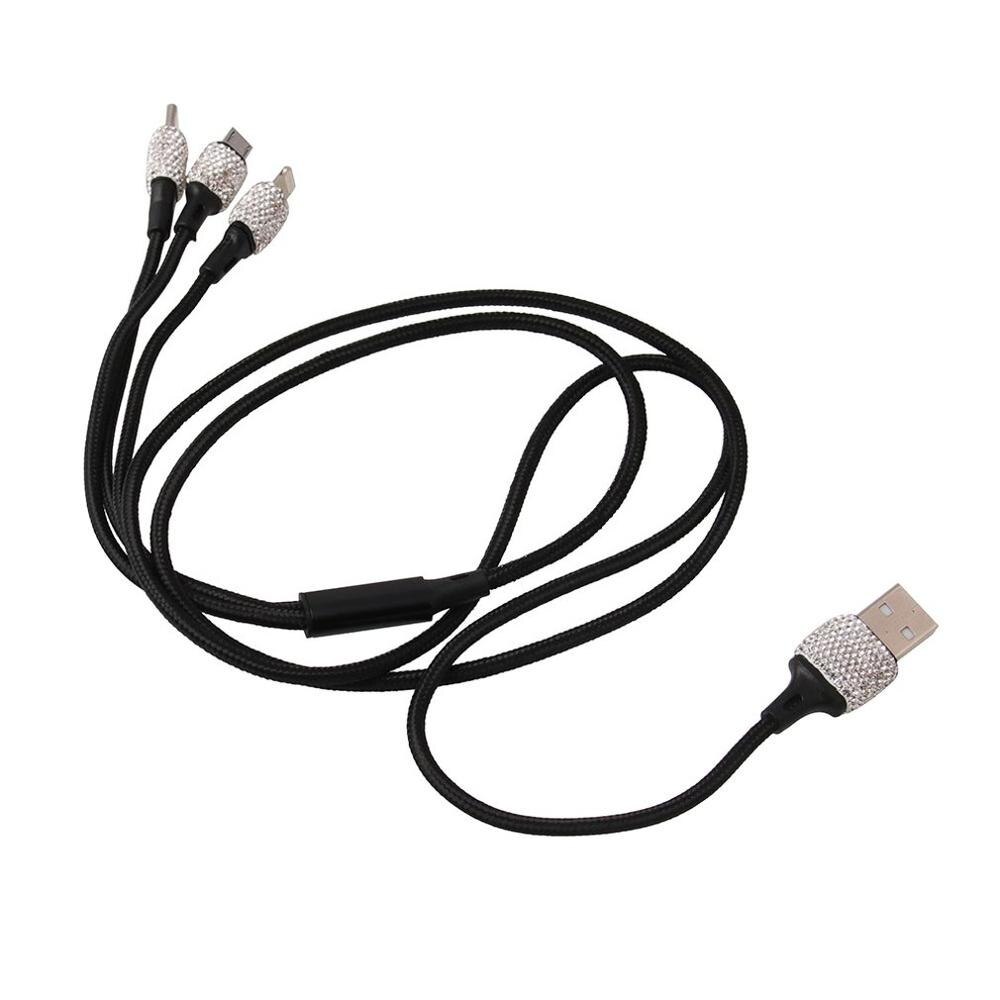Teléfono móvil con incrustaciones de diamante para automóvil seguro multifunción carga Usb ligera línea de carga del vehículo
