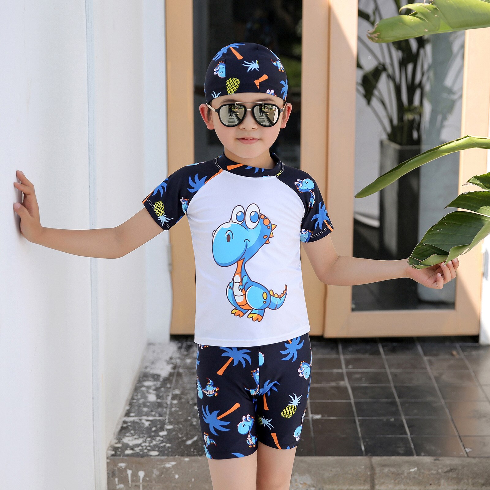 Maillots De Bain Pour Enfants Enfant En Bas Âge Bébé Garçons Dinosaure Impression Maillot De Bain Deux pièces maillot de bain Garçons Maillot de bain Ensembles De vêtements pour Enfants: M