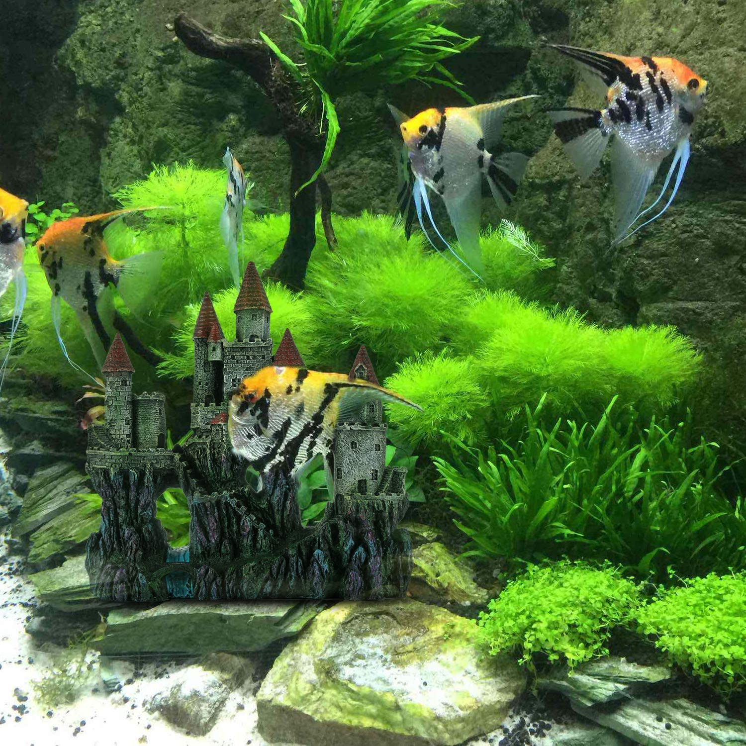 10" Fish Tank Miracliy Aquarium Decorations Castle Aquarium Ornament Super Castle Decor