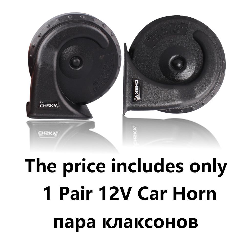 CHSKY Klaxon de voiture à longue durée | Brevet, nouvelle technologie, canal sonore, son fort, 12V 110db, Klaxon haut et bas: 1 Pair 12V Car Horn