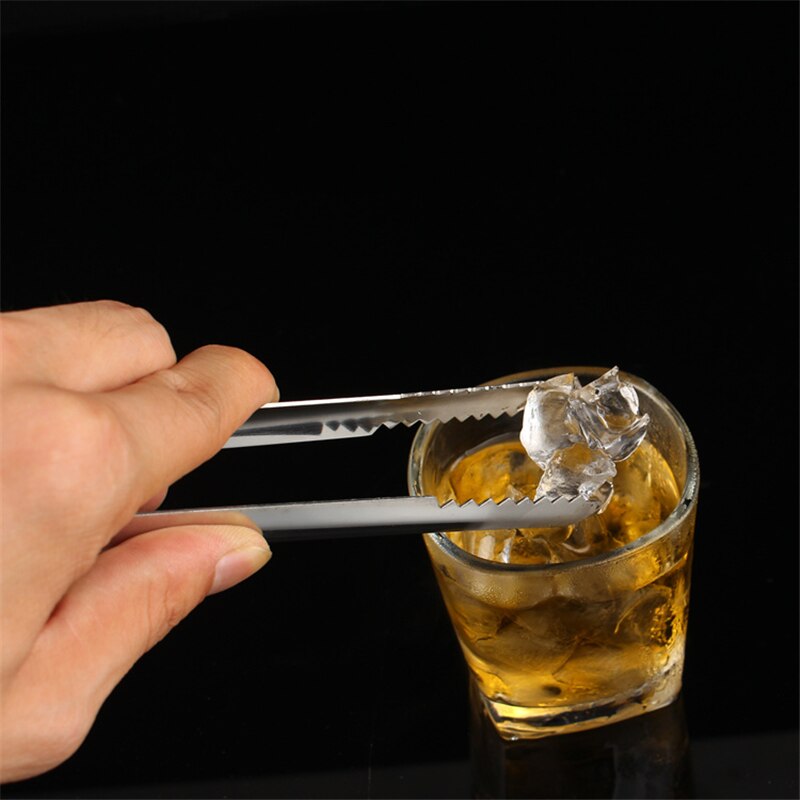 17,8 cm hielo pinza para barbacoa de acero inoxidable pinza de barbacoa pinzas para comida, hielo y pan pinzas para hielo Bar herramienta