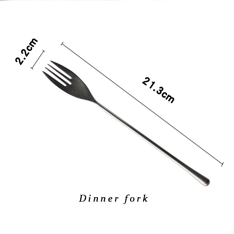 Silber 304 Edelstahl Westlichen Besteck einstellen retro Abendessen Messer Gabel Löffel einstellen Spezielle Gabeln Kaffee Tee Löffel Obst Gabel: Grün