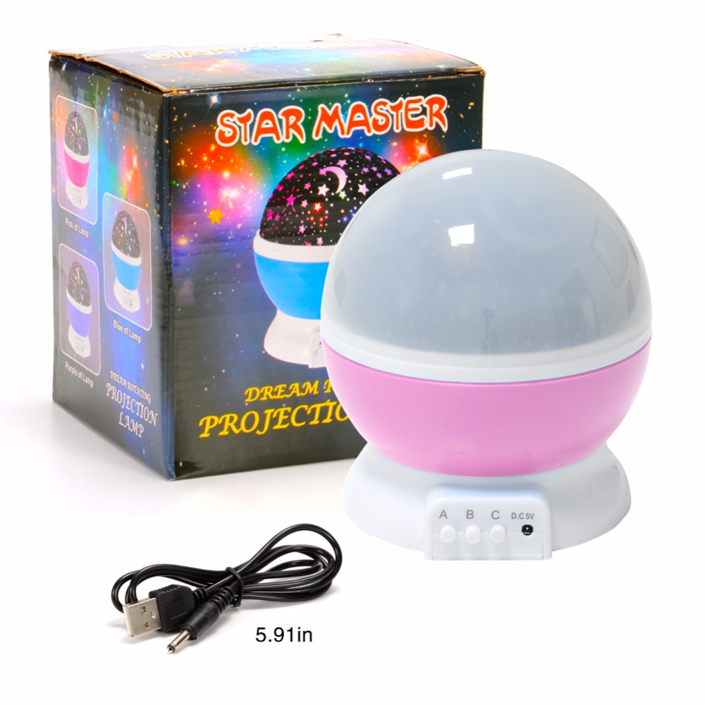 Roterende LED Nachtlampje Projector Sterrenhemel Star Master Kinderen Kids Baby Slaap Romantische LED USB Projector Lamp Xmas