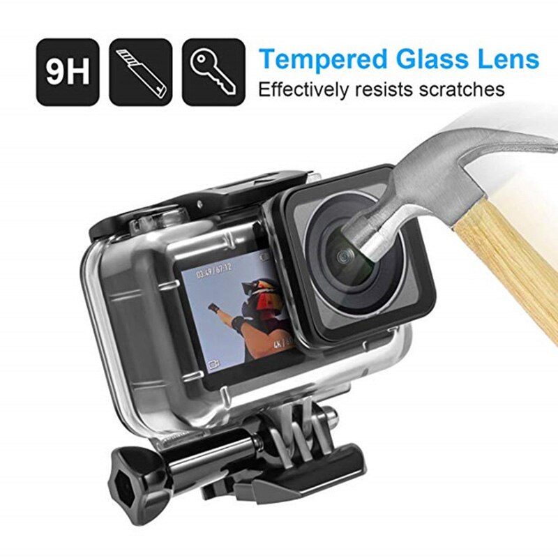 Waterdichte hoes action camera dji osmo waterdichte behuizing/doos/schaal beschermhoes/frame/behuizing waterdichte diepte 61m