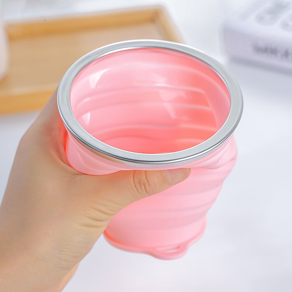 350ML Folding Silicone Cup Portable Silicone Telescopic Drinking Collapsible Cup Multi-function Foldable Silica Mug