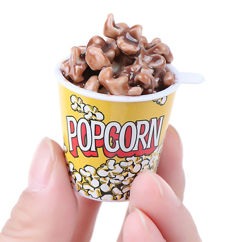 Neue DIY Puppenhaus Miniatur EIN Eimer Popcorn Spielzeug Mini Tasse mit Kuppel Deckel Popcorn Eis Schmuck Zubehör DIY Reize Tasse: Typ3  STTOY1460