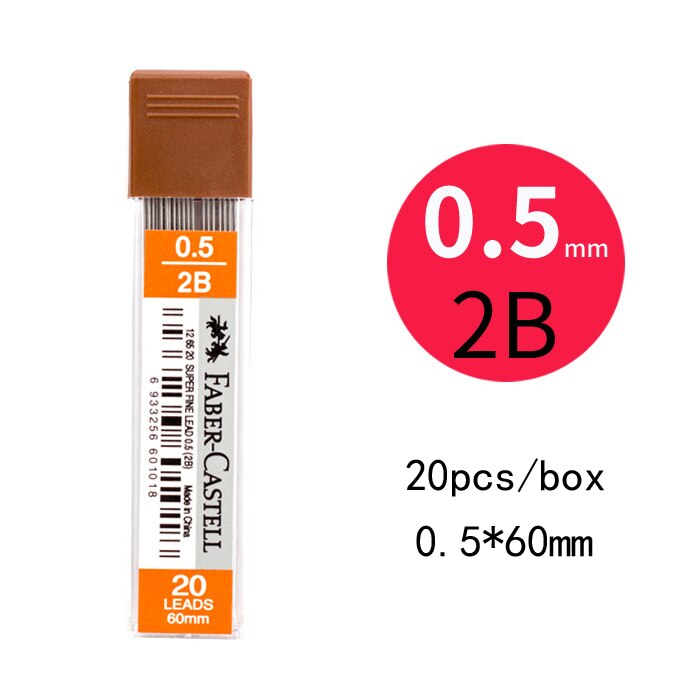20 st/flaska 0.5/0.7mm automatisk blyertspenna 2b/ hb utbyteskärna elev skriva konst skiss ritning leverans skolpapper: 2b 0.5mm