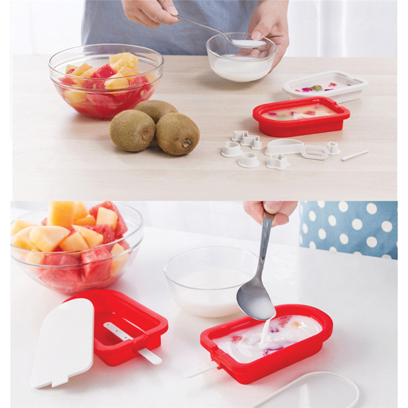 Freezer silicone ice cream tubs Mold Bar Making Tool Juice Popsicle Summer DIY Molds Children Pop Tray Ice Cube Maker Ice Cream