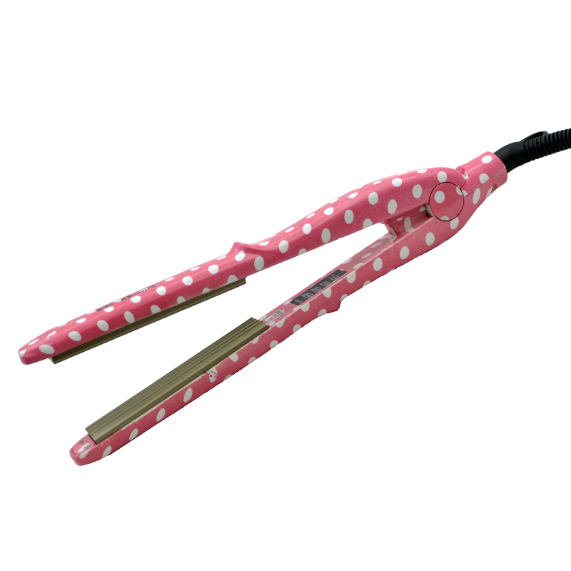 Plancha de pelo eléctrica ondulada de , plancha de hierro ondulado, herramientas de estilismo: Waving Iron Pink Dot