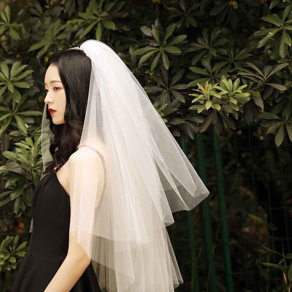 Wedding Veil Bridal Veil 2 layers White Ivory veil Soft veil Wedding Accessories With Comb Veu de Noiva