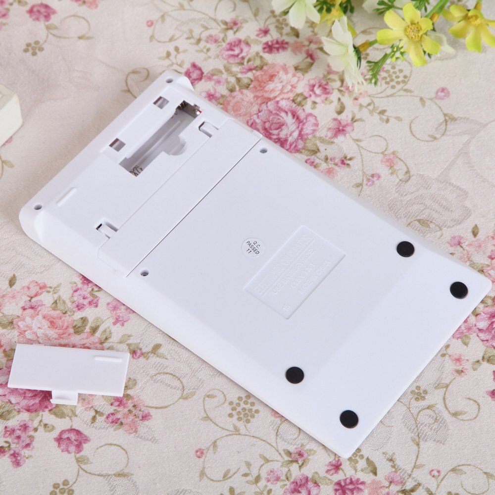 Pure White 12 Digits Dual Powered Desktop Calculator Standard Function Calculator LCD Display Match Apple