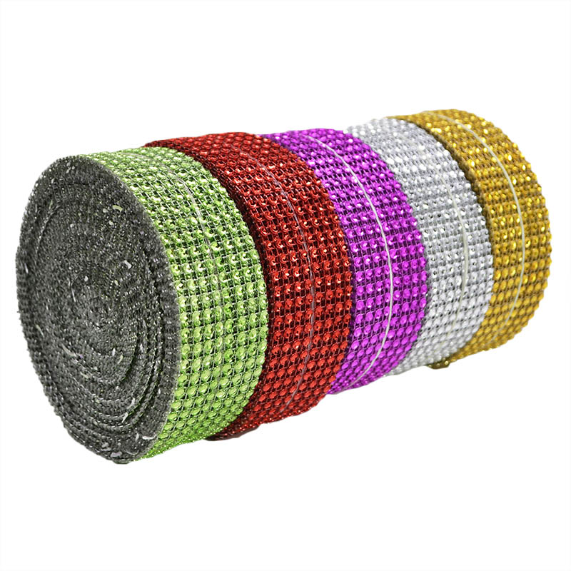 2 mètres 4cm rubans en maille diamantée bling rouleau de maille strass argenté décoration de fête à domicile ruban cristal artisanat fait main