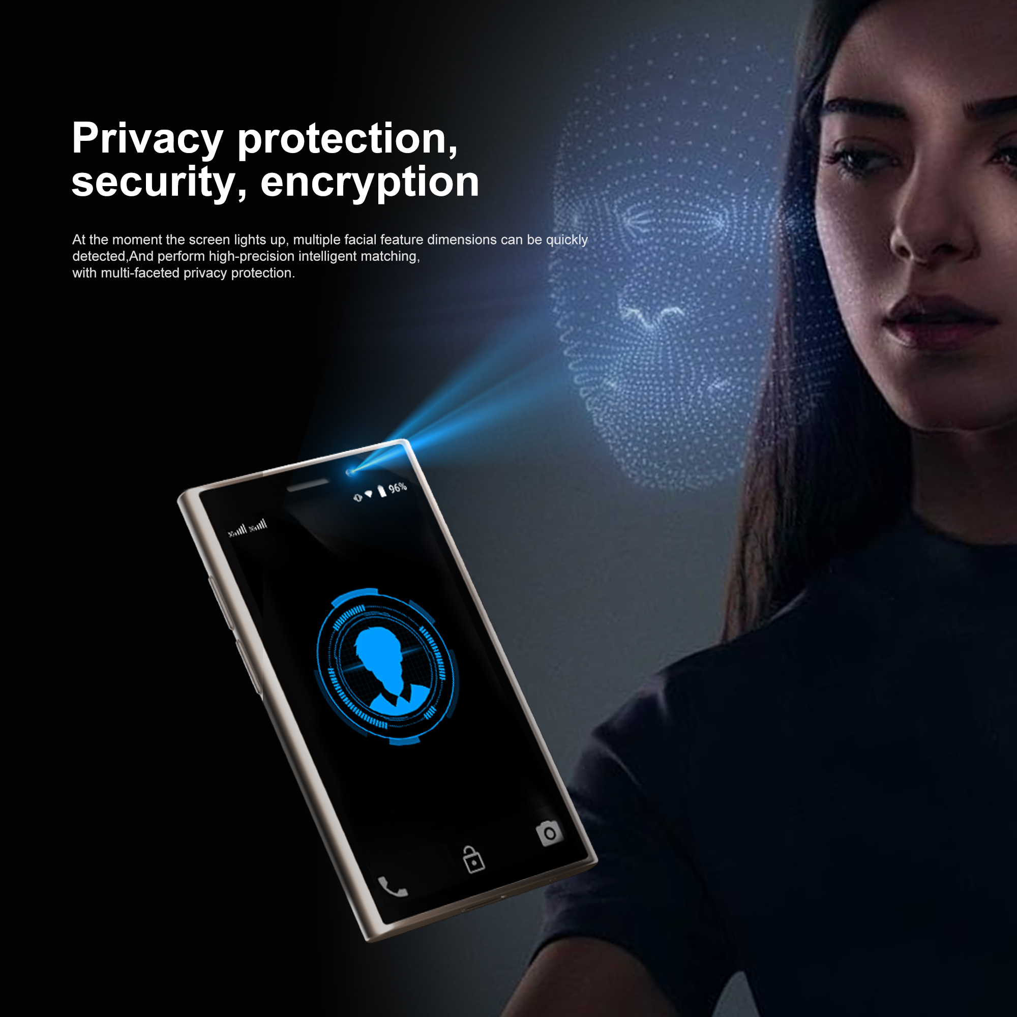 SERVO S26 Mini-Taschen-Smartphone 2 GB + 16 GB 3G WCDMA Android 9.0 System WIFI Hotspot Gesicht Freischalten Dual SIM klein Palme Smartphones