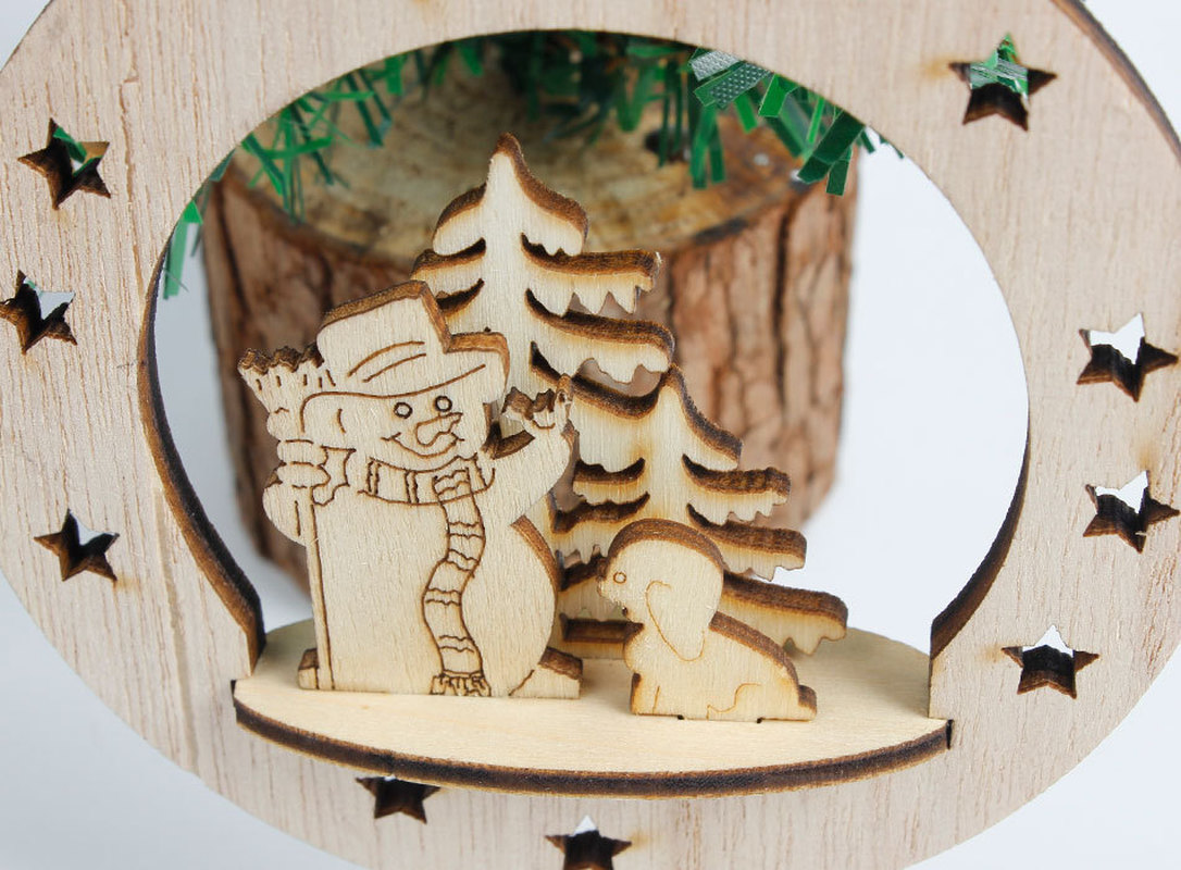 Snowflake Wooden Embellishments Rustic Merry Christmas Tree Hanging Ornament Pendant Xmas Decorations for Home