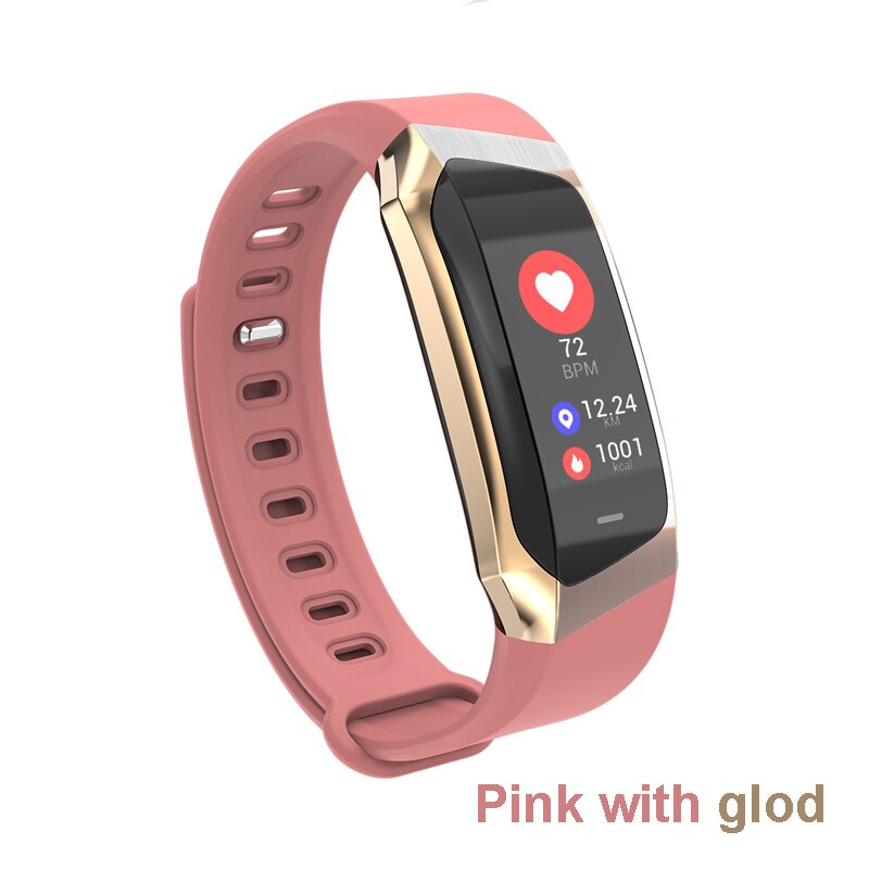 E18 smart band  ip67 vattentätt blodtryck syre pulsmätare sport fitness armband tracker smart klocka smart klocka: Rosa guld