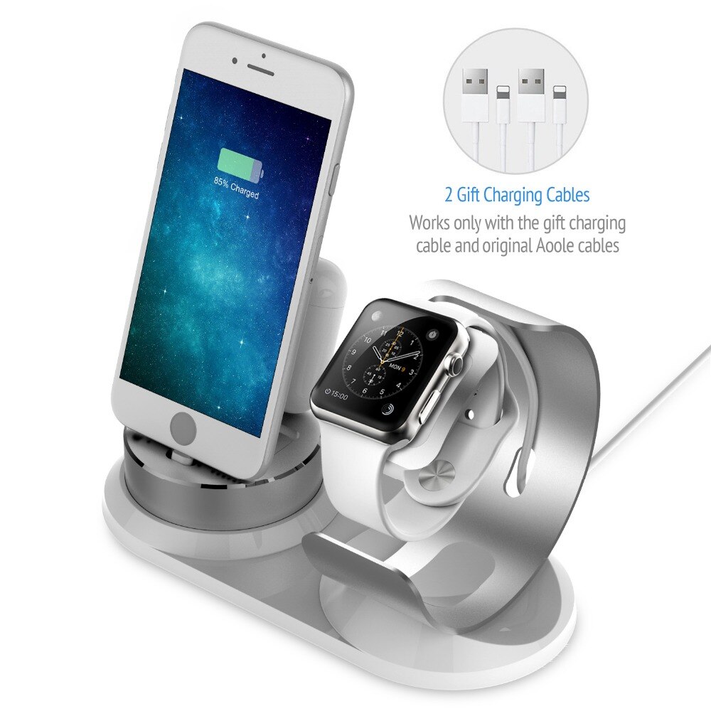 Metal til apple watch bord fast og pålideligt til iphone 4 in 1 egnet til iwatch 4 3 2 til apple watch 5 tilbehørsstativ