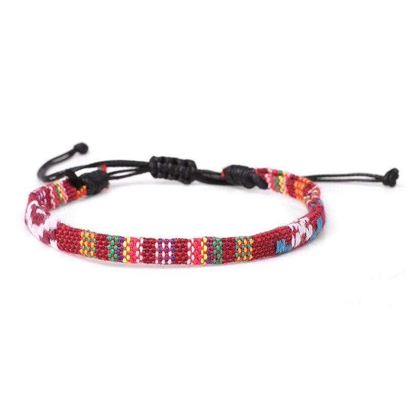 Pulseras tejidas coloridas bohemias para hombre y mujer, brazaletes ajustables trenzados de la suerte, joyería hecha a mano: Type 3