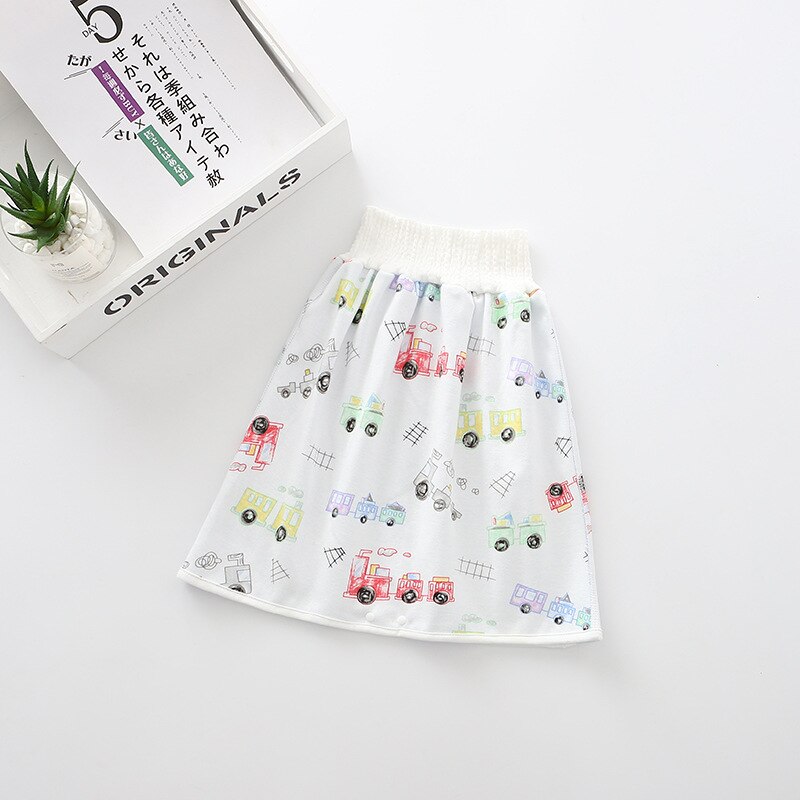 infantile enfants réutilisable imperméable couche-culotte jupe lavable Urine Pad bébé coton couche-culotte formation changement 0-8 ans: Argent / S