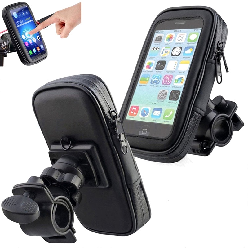 Cykel telefonväska styre telefonhållare fäste mountain mtb cykel motorcykel telefonställ stödpåse för 5-6.5 tums telefoner
