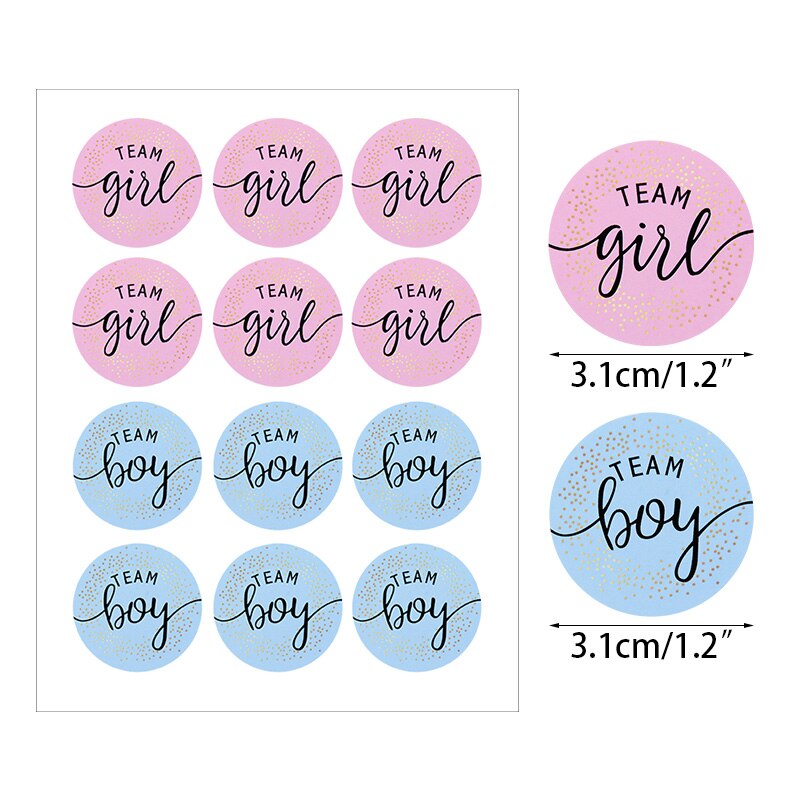 120pcs Team Boy Team Girl Stickers Boy or Girl Vote Sticker for Gender Reveal Party Decoration Baby Shower Packaging Seal Labels: Z06