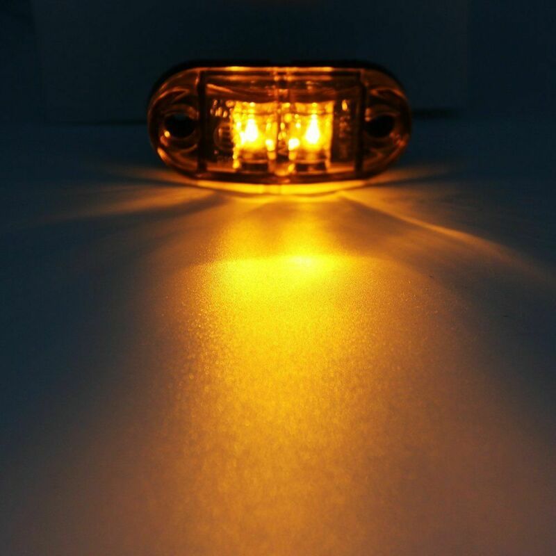 2Diode Amber LED Marker Lights Side Lamp 10V-30V Side Marker Lights LED Light Trailer