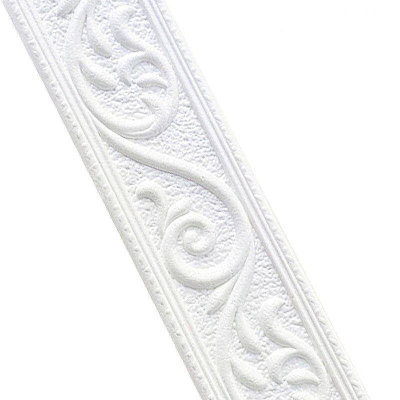 Linea di rivestimento della parete 3D battiscopa bordo autoadesivo impermeabile battiscopa carta da parati adesivo da parete per soggiorno decorazione domestica: B 4.8cm width / 230CM