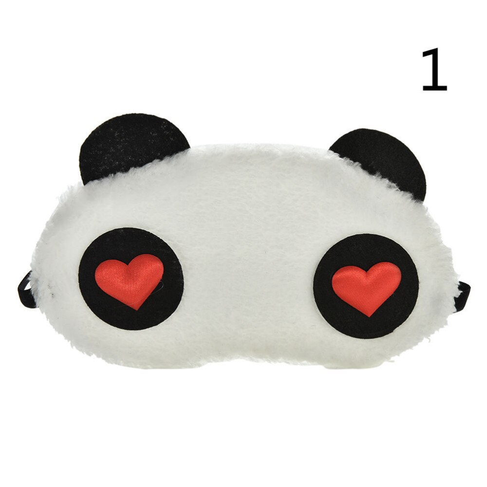 1 stk sød panda sovende øjenmaske lur øjenskygge tegneserie bind for øjnene søvn øjne dække sove rejse hvile plaster skygge: 1