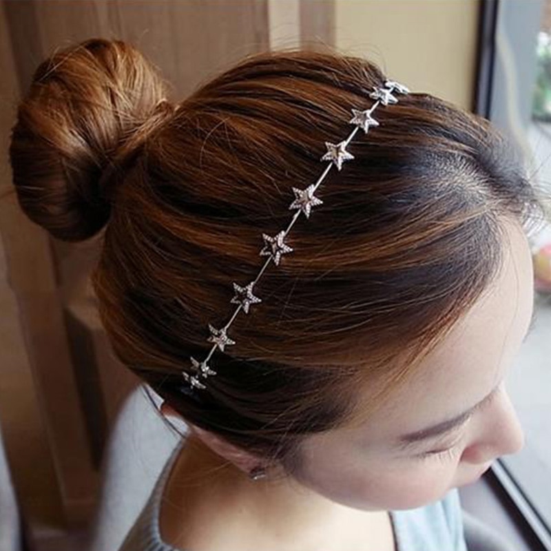 Metalen dameshoofdband met gouden zilveren ster, haarband voor vrouwen, bruiloft, meisjeshaarband, haaraccessoires, haarband