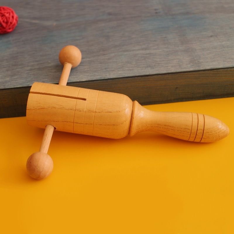 Hand Cranked Crow Sounder for Beginners Children Portable Solid Wood Early Education Performance Orff Musical Instruments 2022