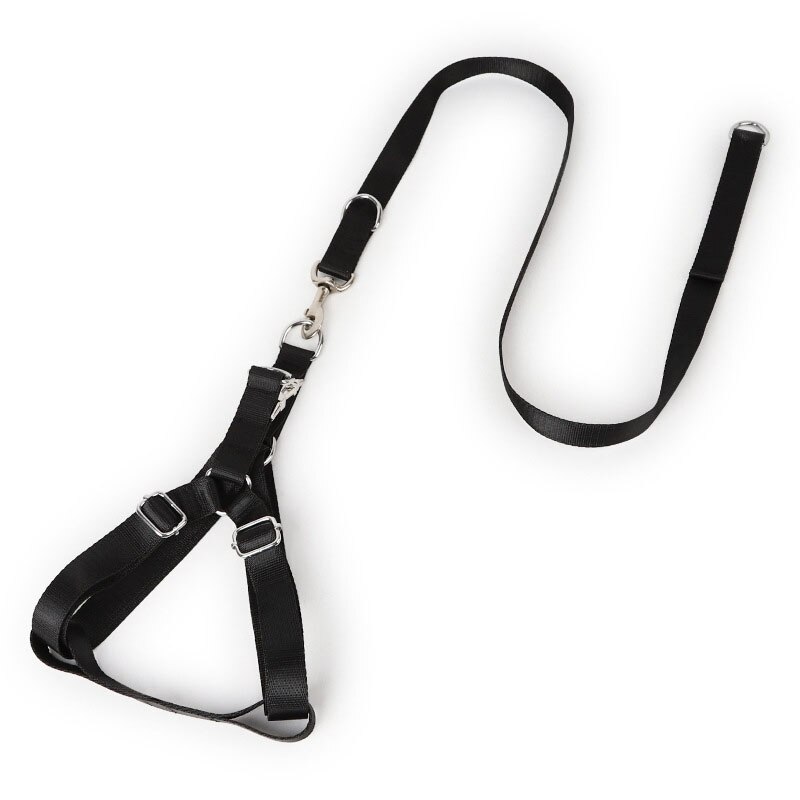 Harnais pour chien en Nylon | Robuste, laisse de collier ajustable, très grand et moyen, harnais pour chien, fournitures pour berger du Labrador: Black