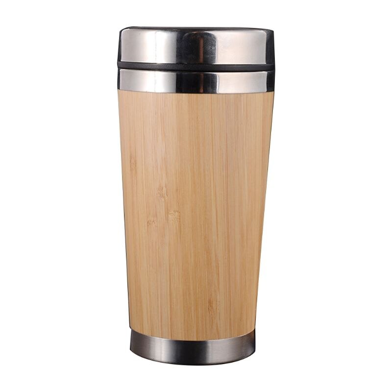 450Ml Bamboe Tumbler Thermosfles Rvs Thermosflessen Koffie Cup