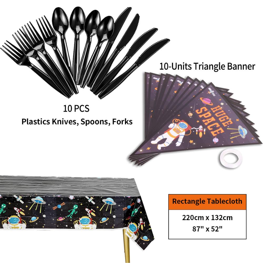 10PCS Outer Space Party Supplies disposable plate Astronaut Planet Theme Disposable Dinnerware Set Children Birthday Paper plate