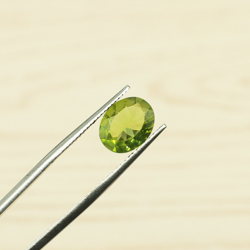 Peridoto de corte ovalado de 8x10 MM Natural de 3 quilates de 1 Uds. De Wong Rain, piedras preciosas sueltas para decoración DIY, para joyería, , lotes