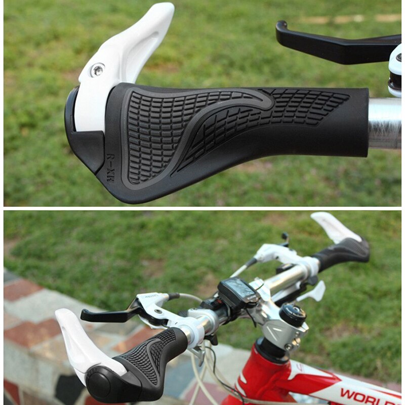 1 pari ergonomiset polkupyörän kahvat maantie maastopyörän kahvat kahvat lukko luistamattomassa kumissa mtb ohjaustanko kahvat tangon päätykahva