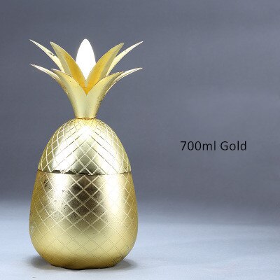 Verre à Cocktail en métal et cuivre, ananas, tasse de Mule de moscou, verre à vin, décorations de maison, accessoires de Bar, utilisation au Restaurant: 700ml gold