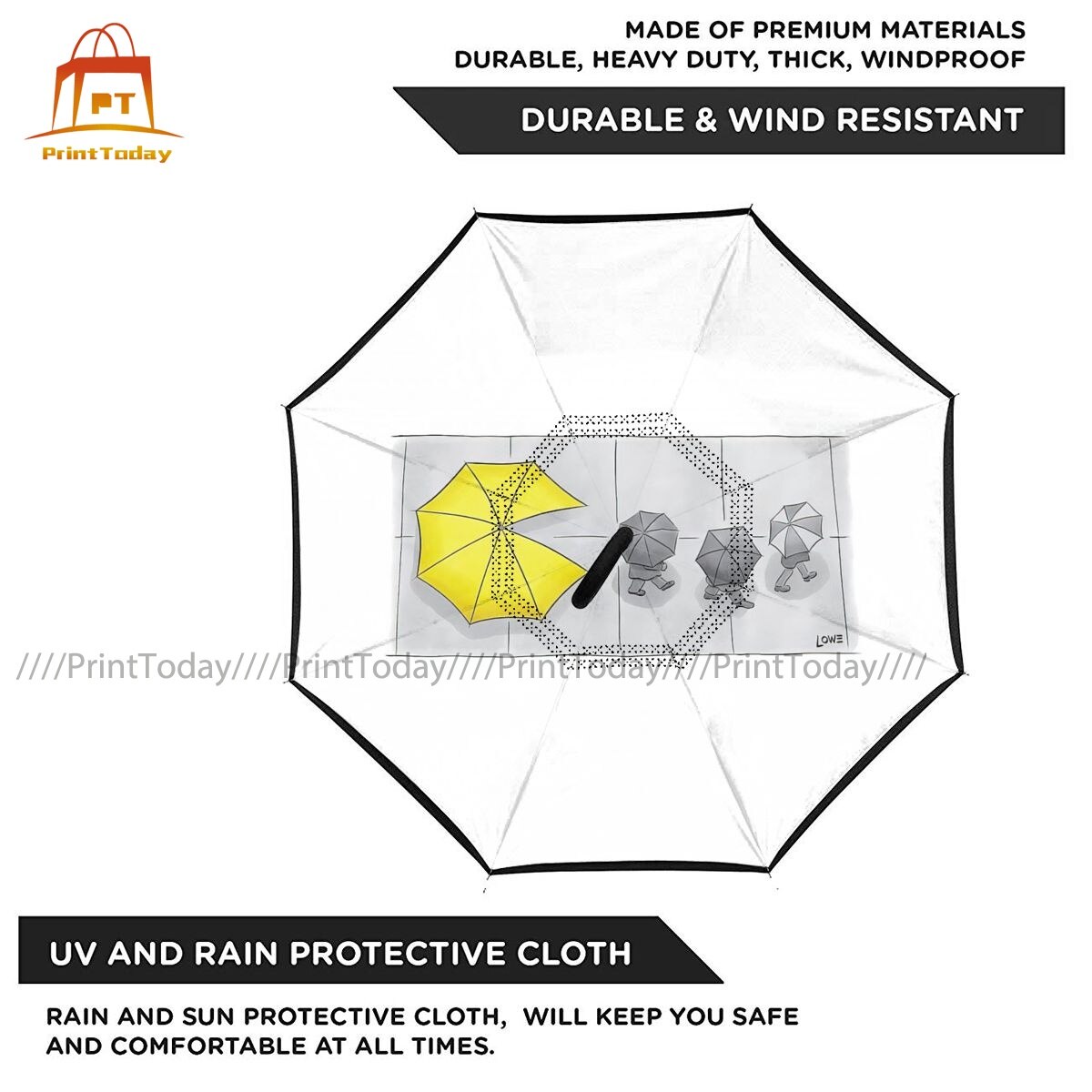 Pacman-paraguas para acampada, Anti UV de doble capa, pintura de paraguas reforzada de colores