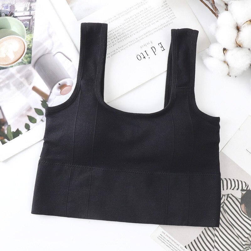 Stijl Vrouwen Ondergoed Tube Tops Sexy Effen Kleur Beha Mode Brede Sling Sport Tank Up Vrouwelijke Bovenkleding Top sexy Lingerie: balck