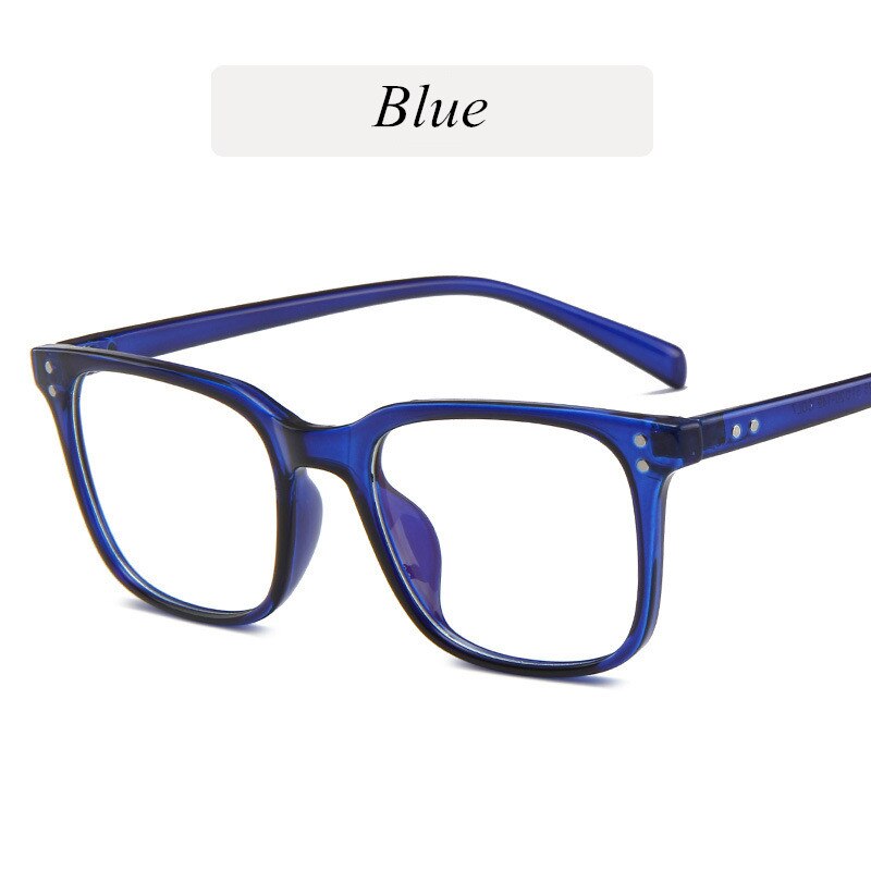 Vintage Woman Eye Glasses Frame Men Computer Eyeglasses Optical Transparent Myopia Glasses: Blue