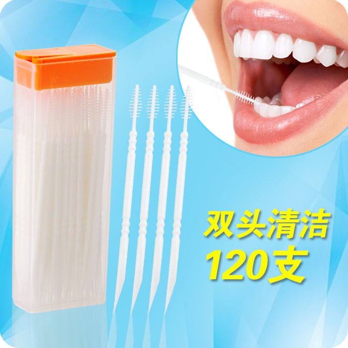 Revitalization of the double plastic toothpick portable with toothpicks teeth cleaning brush teeth clean 120 only