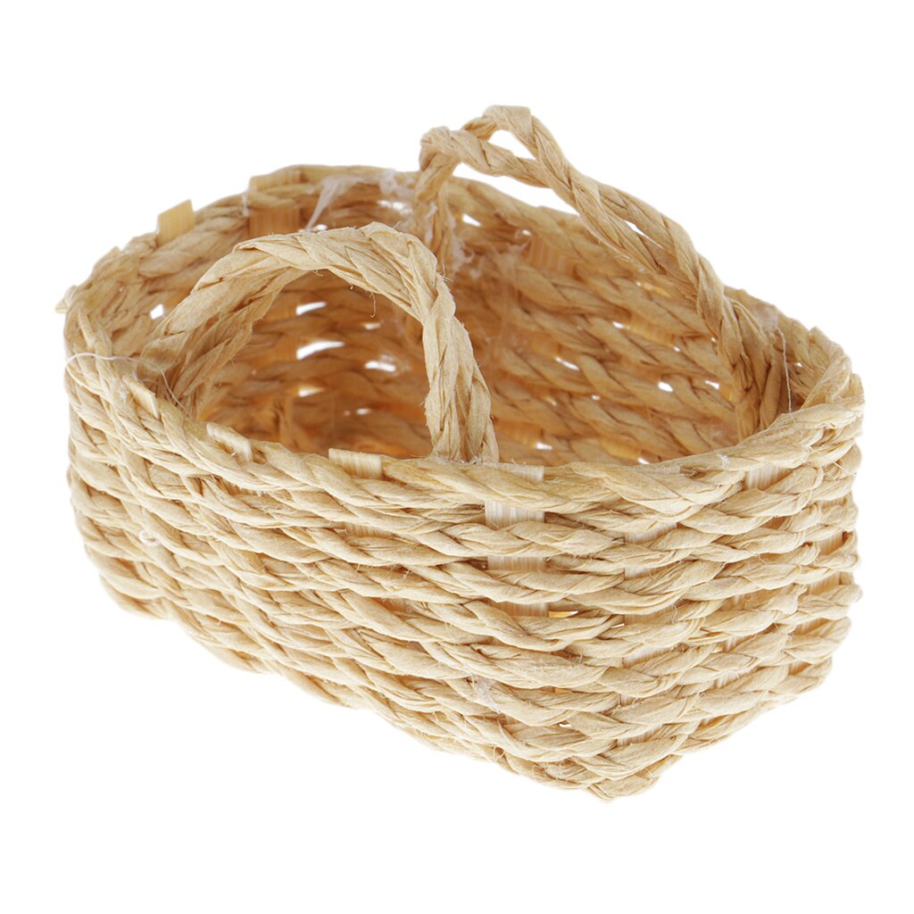 1/12 Dollhouse Miniatuur Geweven Bamboe Manden Mini Bamboe Poppenhuis Miniatuur Mand Pop Huis Kamers Items Decor