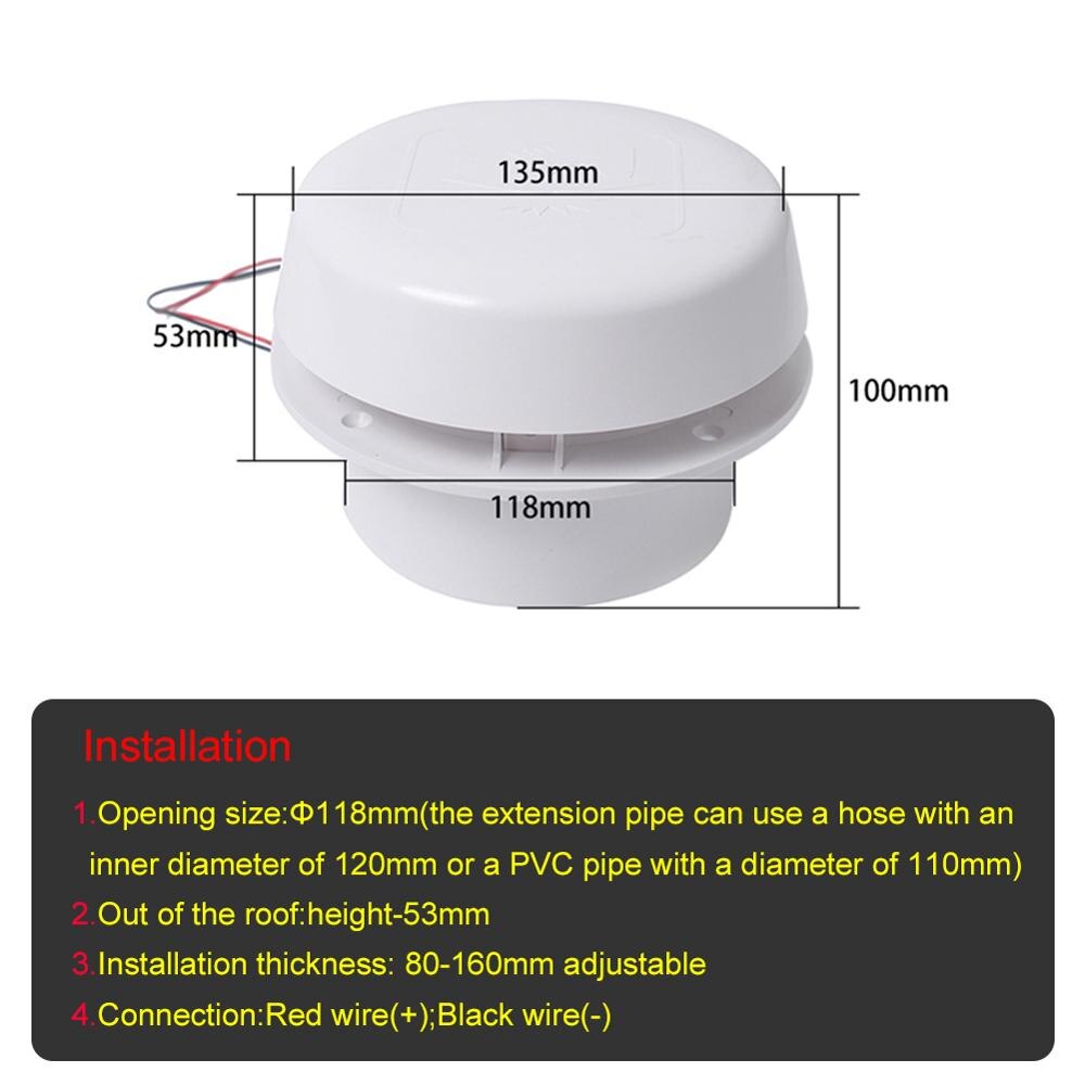 Caravana rv acessórios 12v rv telhado cogumelo cabeça silencioso ventilador 12v volt branco rv telhado ventilador de ventilação de ar camper viagem reboque 5.0